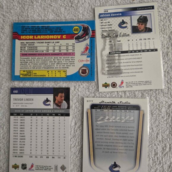 14-Card Vancouver Canucks Lot - Luc Bourdon Rookie, Sedin HOF & Legends - Picture 3 of 8
